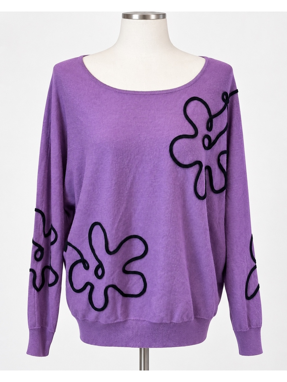 Kathy Ireland Purple Floral Sweater – Women’s XL